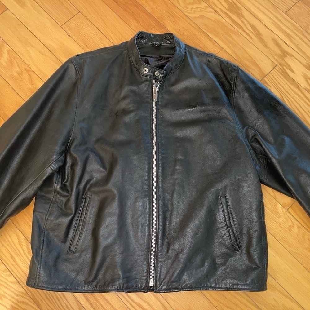 Vintage Men's Black Real Leather Jacket (good condition)